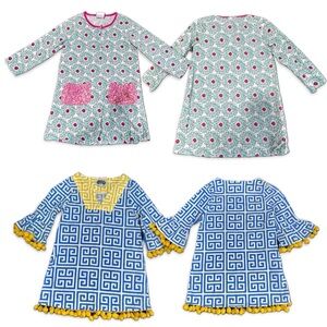 2 Kids Beach dress with Patterns fresh and lightweight,fits like 3T